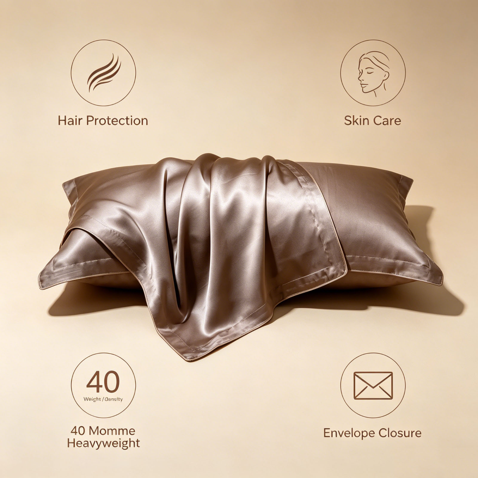 2 Pcs Silk Pillowcase Queen Si - Luxury Skincare Sets 评论和价格