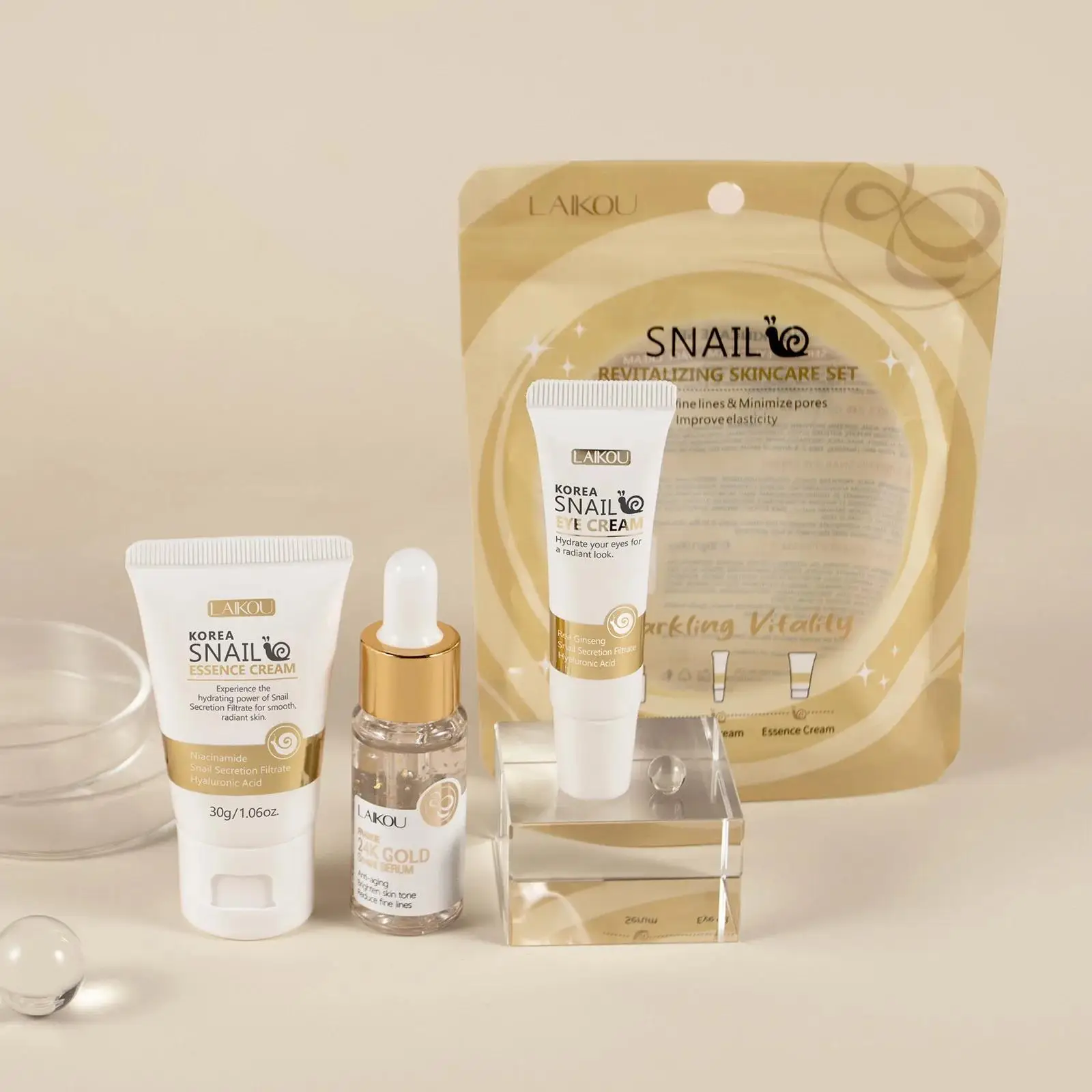 24K Gold Snail Repair Serum Ey - Luxury Skincare Sets 评论和价格