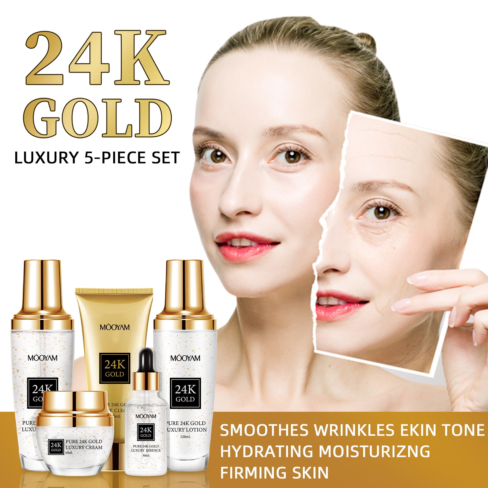 24K Gold LUXURY Moisturizin An - Luxury Skincare Sets 评论和价格